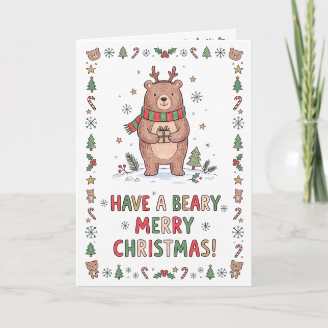 Tarjeta Festiva Oso Lindo (Anverso)