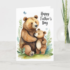 Tarjeta Festiva Oso lindo y cría Día del Padre Adorable Animal 