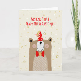 Tarjeta Festiva Oso Navideño Festivo
