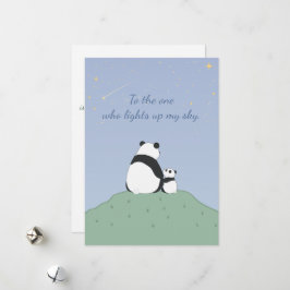 Tarjeta Festiva Oso Panda Adorable Bajo las Estrellas