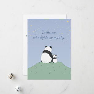 Tarjeta Festiva Oso Panda Adorable Bajo las Estrellas