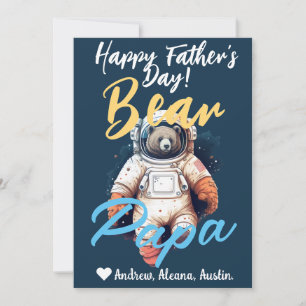 Tarjeta Festiva Oso Papá Personalizado Simple chic Nombres Astrona