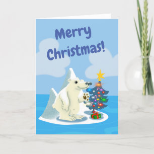 Tarjeta Festiva Oso Polar Amigable