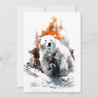 Tarjeta Festiva Oso Polar Animal Salvaje Americano