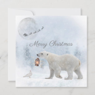 Tarjeta Festiva Oso Polar Cute Navidades de la cirujana salvaje Sa