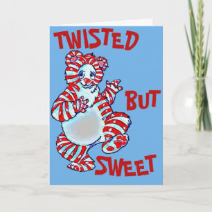 Tarjeta Festiva Oso Polar de Peppermint torcido