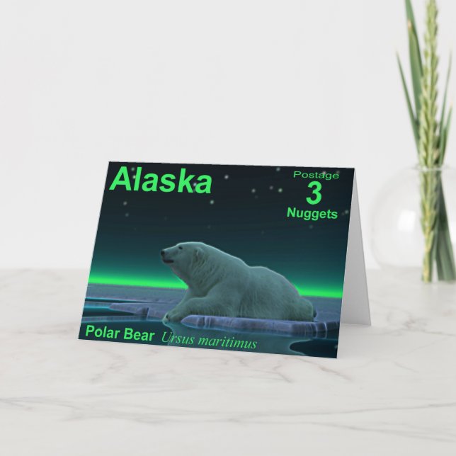 Tarjeta Festiva Oso polar del borde del hielo (Anverso)