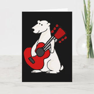 Tarjeta Festiva Oso polar divertido y genial tocando la guitarra A