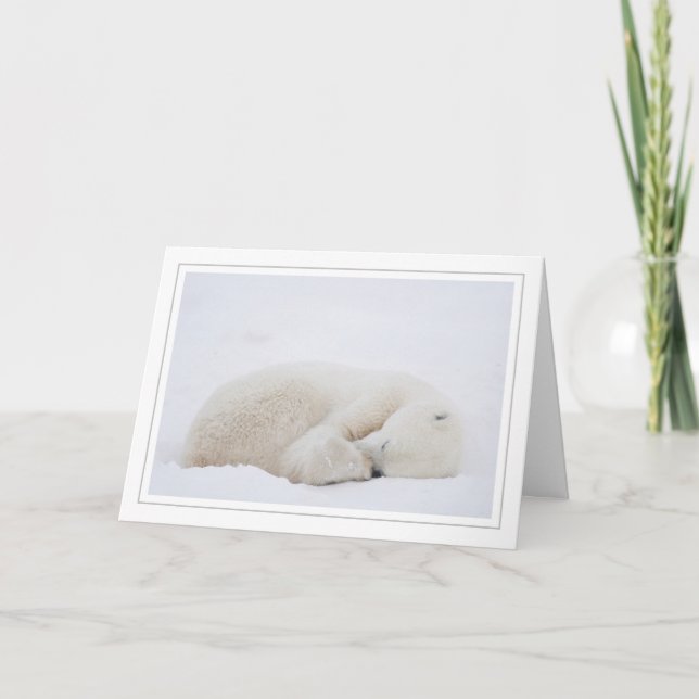 Tarjeta Festiva Oso polar durmiendo (Anverso)