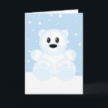 Tarjeta Festiva Oso Polar Helado<br><div class="desc">Ilustración de oso polar adorable. Arte © HeartLocked Designs</div>