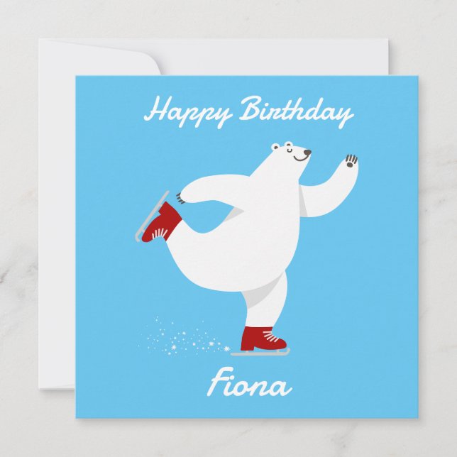 Tarjeta Festiva Oso polar sobre hielo (Anverso)