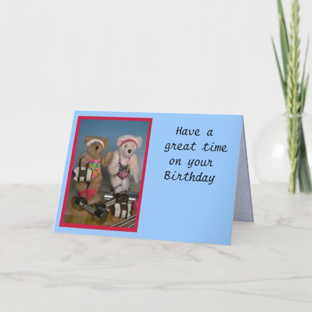 Tarjeta Festiva Osos de la aptitud (Anverso)