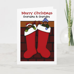 Tarjeta Festiva osos navidades para la abuela y el abuelo