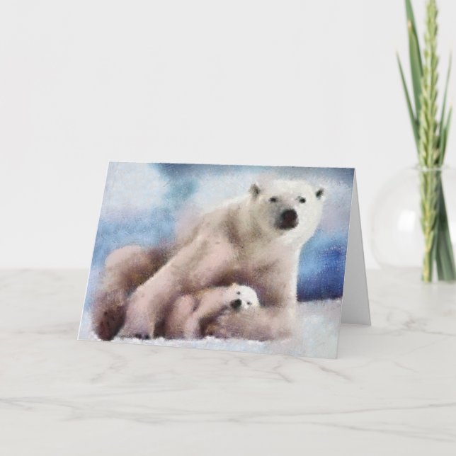 Tarjeta Festiva Osos polares (Anverso)