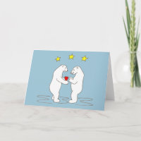 Osos polares dando Corazones y Estrellas Amarillas