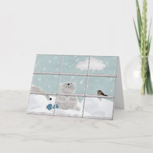 Tarjeta Festiva Osos polares navidades