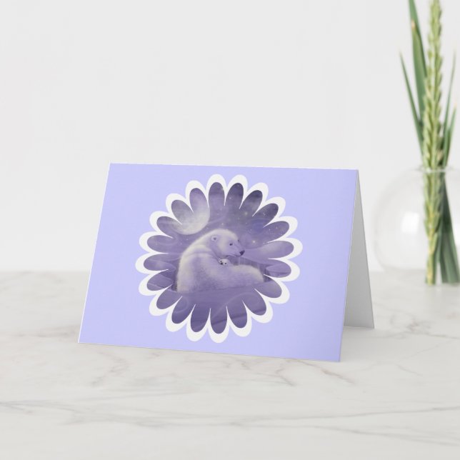 Tarjeta Festiva Osos Polares Suave Invierno (Anverso)