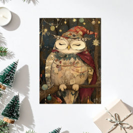 Tarjeta Festiva Osric el Búho | Fantasía del Bosque 