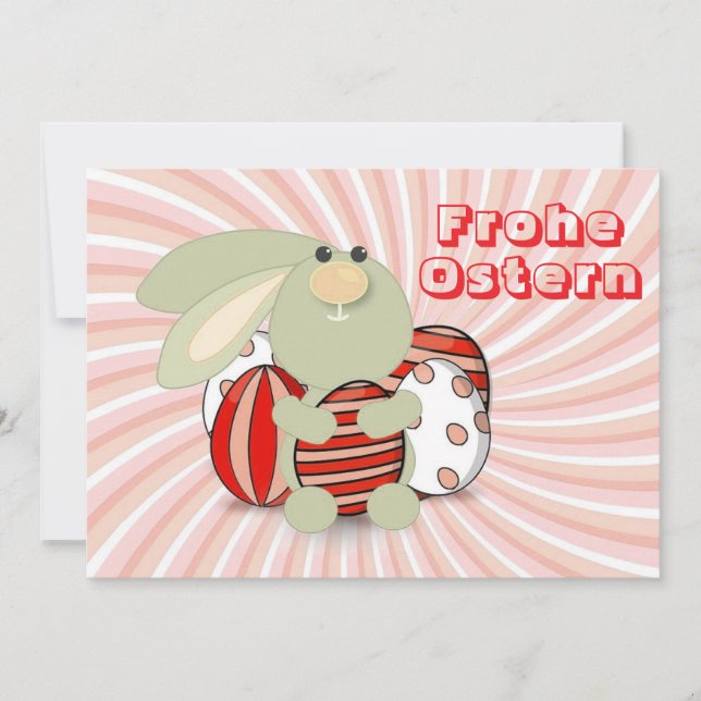Tarjeta Festiva Osterkarte mit Hase und Eiern (Anverso)