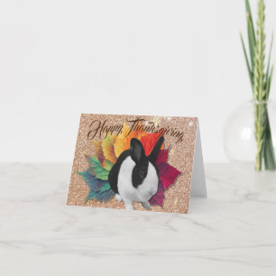 Tarjeta Festiva Otoño Colores Holandés Bunny Thanksending