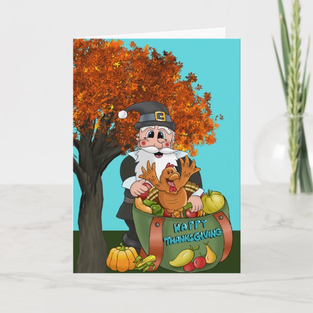 Tarjeta Festiva Otoño de Acción de Gracias (Anverso)