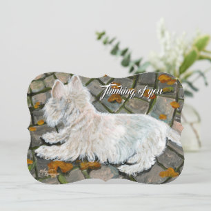 Tarjeta Festiva Otoño deja a Westie en patio