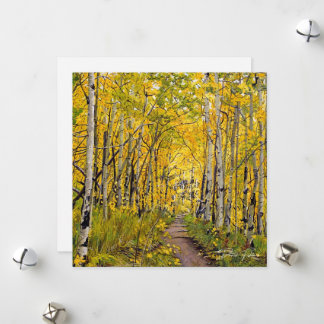 Tarjeta Festiva Otoño en los árboles de Aspen
