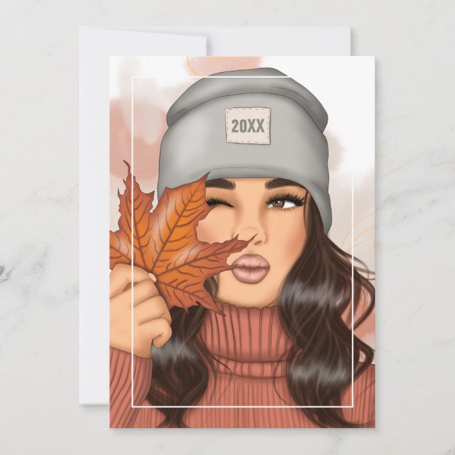 Tarjeta Festiva Otoño - Fall Acción de Gracias (Anverso)