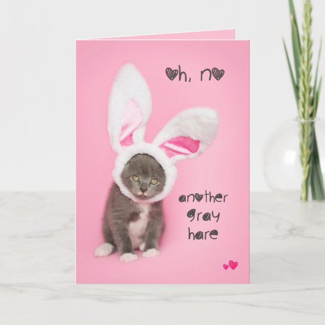 Tarjeta Festiva Otro cumpleaños o Pascua de Gris (Anverso)