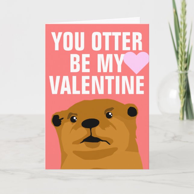 Tarjeta Festiva Otter Be My Valentine (Anverso)