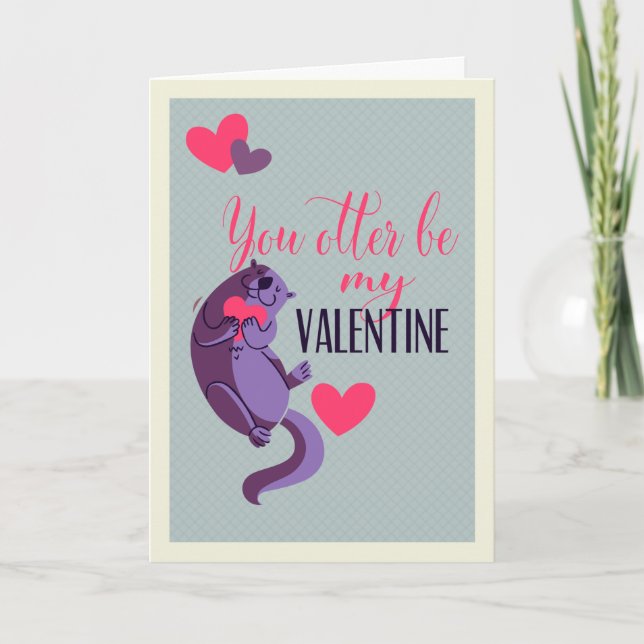 Tarjeta Festiva Otter Be My Valentine (Anverso)