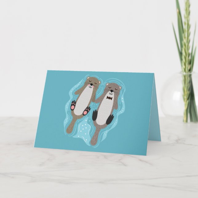 Tarjeta Festiva Otter be my Valentines (Anverso)
