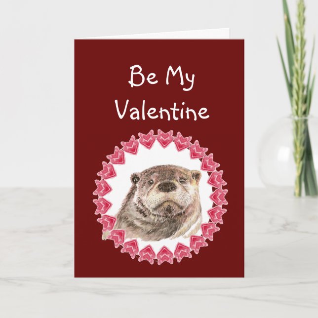 Tarjeta Festiva Otter sabe que te amo Cute Otter Valentine (Anverso)