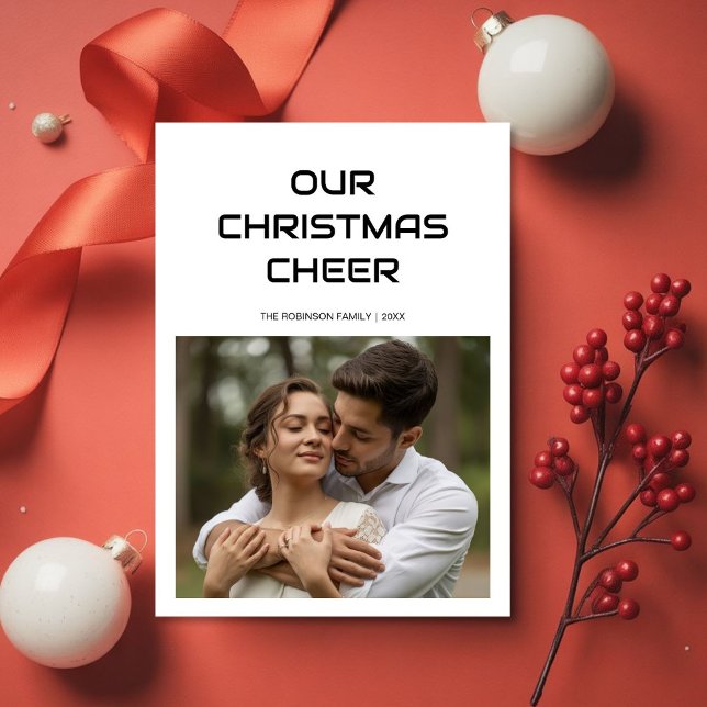 Tarjeta Festiva Our Christmas Cheer Winter Couple Holiday Card (Subido por el creador)