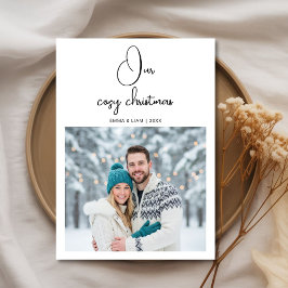 Tarjeta Festiva Our Cozy Christmas Couple love Holiday Card
