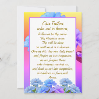 Tarjeta Festiva Our Father Prayer Mathew 6:9-13 Card