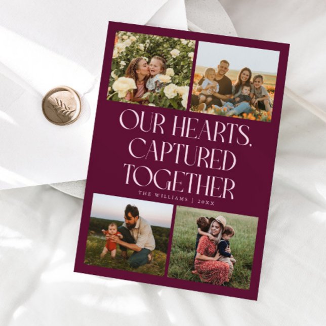 Tarjeta Festiva Our Hearts Cranberry Multi Photo Valentines Day  (Subido por el creador)