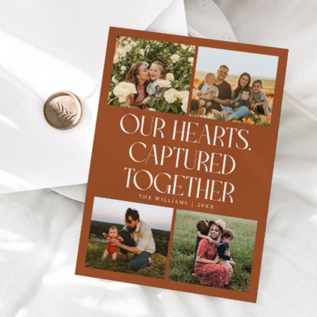 Tarjeta Festiva Our Hearts Terracotta Multi Photo Valentines Day  (Subido por el creador)