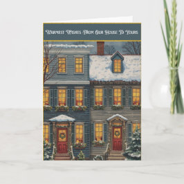 Tarjeta Festiva Our House to Yours Folded Holiday Card