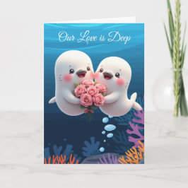 Tarjeta Festiva "Our Love is Deep" cute Valentine Card