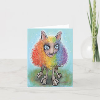 Tarjeta Festiva Oveja arcoiris