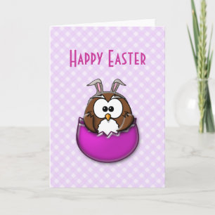 Tarjeta Festiva Oveja de Pascua - rosa
