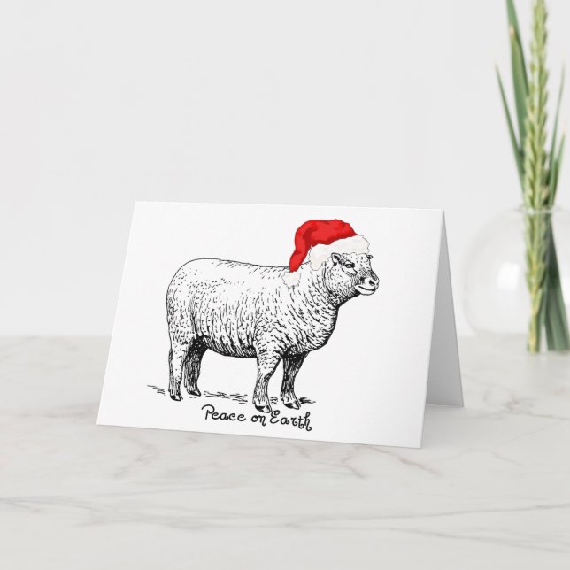 Tarjeta Festiva Oveja de Paz (Anverso)