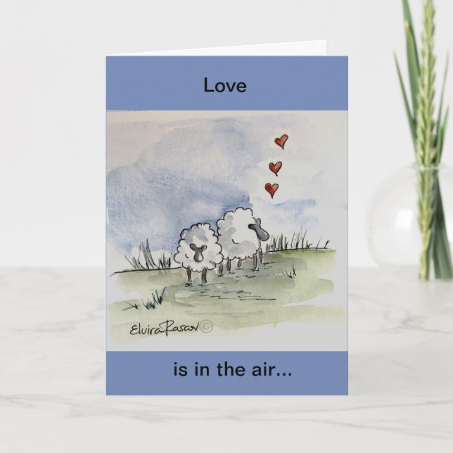 Tarjeta Festiva Oveja enamorada (Anverso)