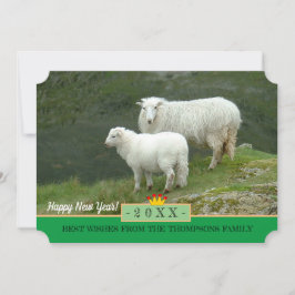 Tarjeta Festiva ¡Oveja y Feliz Año Nuevo! Tarjeta/Agricultores
