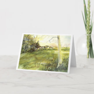 Tarjeta Festiva Ovejas del pueblo de Sturbridge