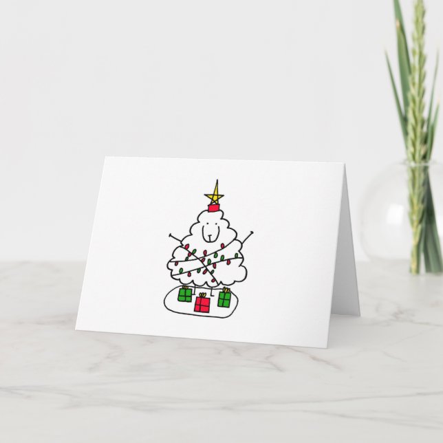 Tarjeta Festiva Ovejas navidades (Anverso)