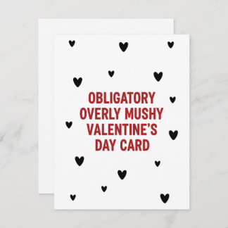 Tarjeta Festiva Overly Mushy Valentine’s Day Card Dark Humor Art