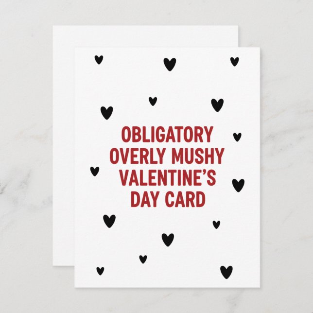 Tarjeta Festiva Overly Mushy Valentine’s Day Card Dark Humor Art (Anverso / Reverso)