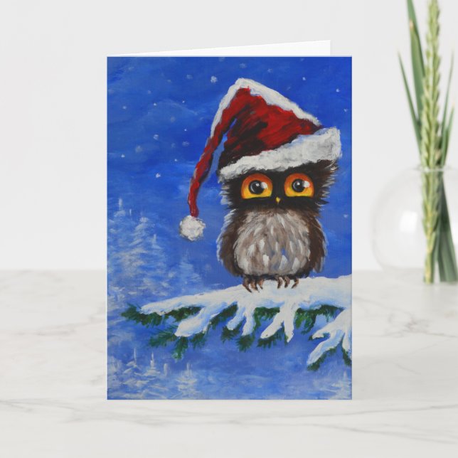 Tarjeta Festiva Owl be Home for Navidades (Anverso)